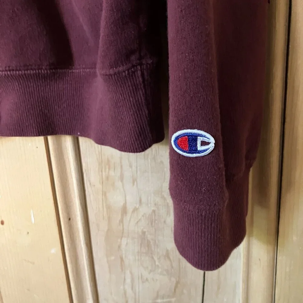 Champion Mens Harvard Double Sided Embroidered Spellout Hoodie Small Red SP EXC - Picture 7 of 11
